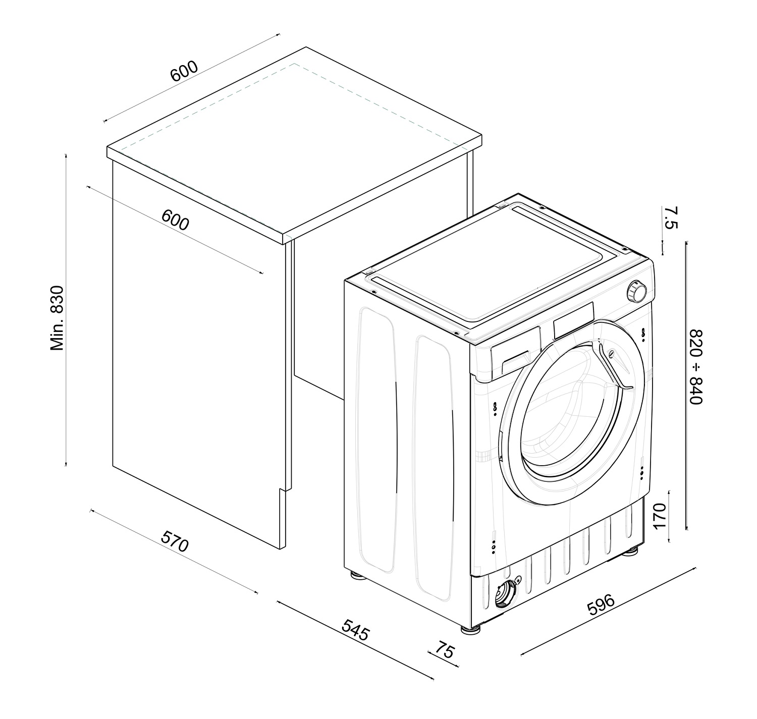 Встраиваемая стиральная машина Haier HWDQ90B416FWB-RU - характеристики и  техническое описание на сайте интернет-магазина Премьер Техно